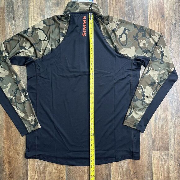NEW Simms Challenger Solar Men's Large 1/2 Zip Long Sleeve Shirt Woodland UPF 30 - Picture 7 of 8